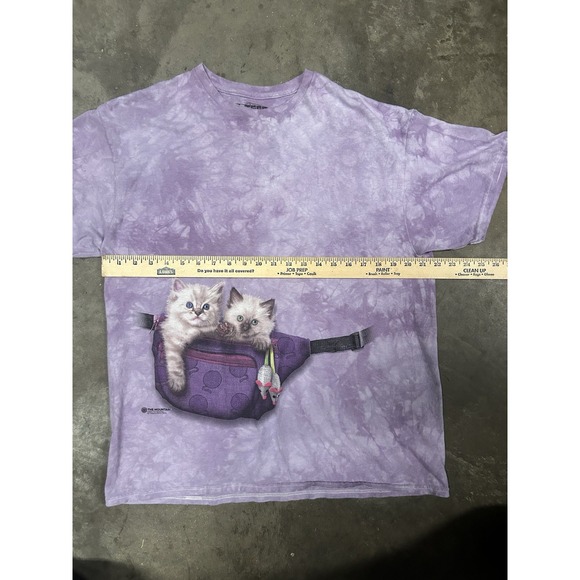 The Mountain T-Shirt Kitten Fanny Pack Purple Tie Dye Oversized Adult Size XL - Picture 4 of 6